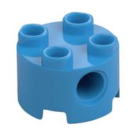 Lego Brick Round 2 x 2, Pin Holes / Dark Azure