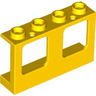 Lego Window 1 x 4 x 2 Plane, Hollow Studs, Single Hole Top and Bottom for Glass / Yellow