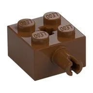 Brick Special 2 x 2 with Pin and Axle Hole / Reddish Brown