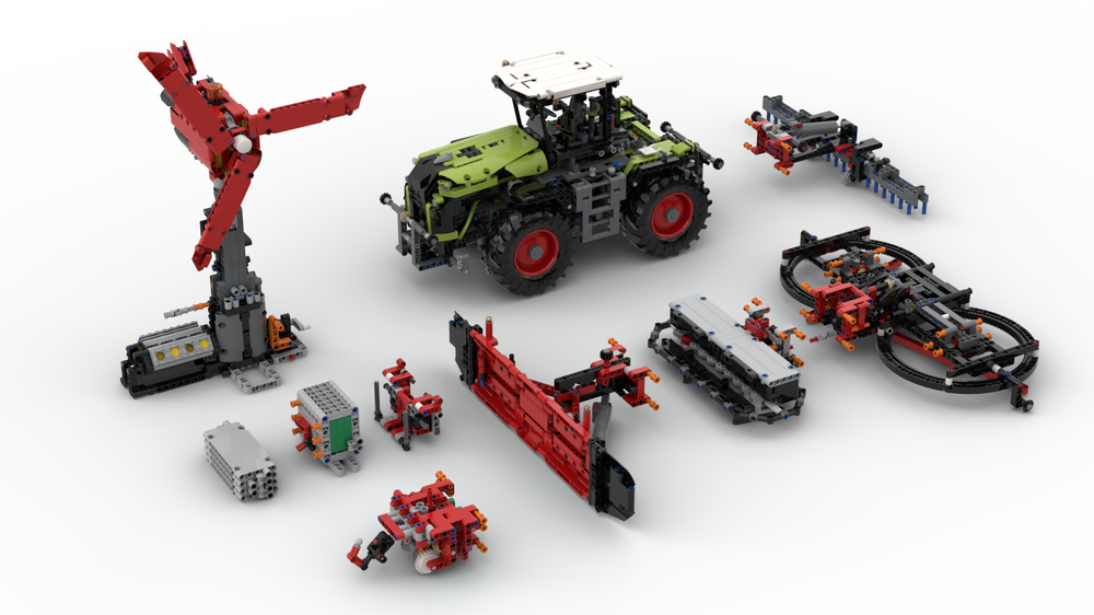 Lego 8 attachments for 42054 Claas Xerion 5000 Trac VC
