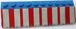 Stickered Assembly 10 x 3 x 1 with Red and White Stripes Awning Pattern (Sticker) - Set 361-1