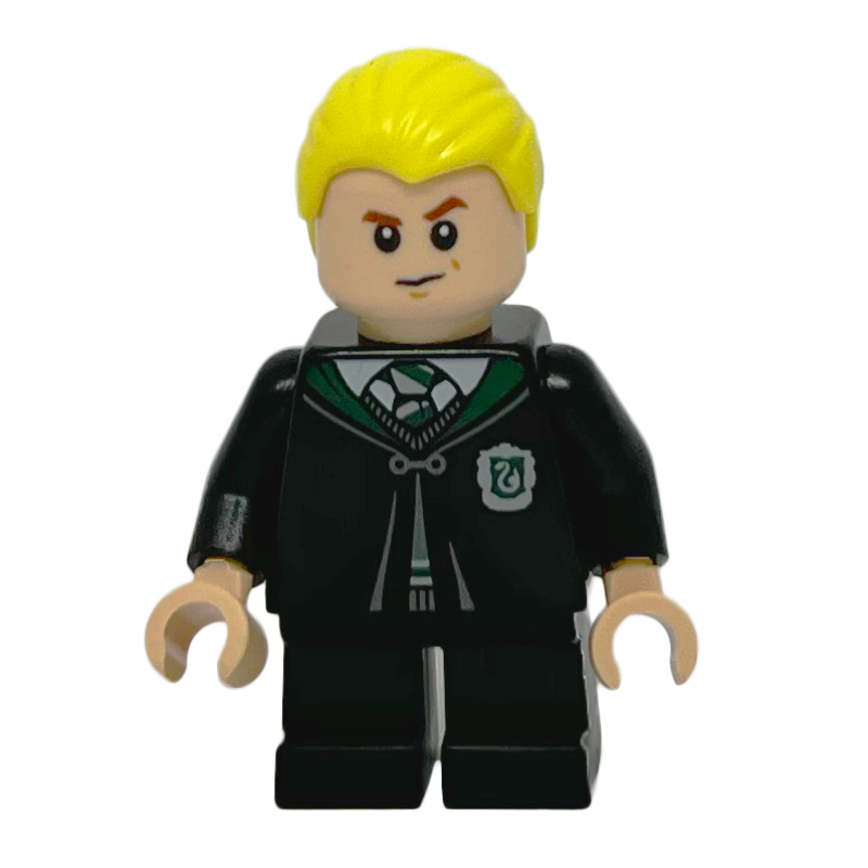 Lego Draco Malfoy, Closed Slytherin Robes with Crest, Short Legs