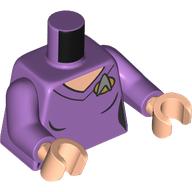 Lego Torso Tunic, Light Nougat Chest, Silver Starfleet Insignia print, Medium Lavender Arms, Light Nougat Hands / Medium Lavender