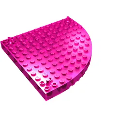Brick Round Corner 12 x 12 with 3 Support Pegs / Trans-Dark Pink
