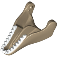 Lego Animal Body Part, Dinosaur, Tyrannosaurus Rex Lower Jaw with White Teeth Print / Dark Tan