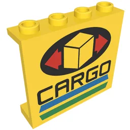 Panel 1 x 4 x 3 with Cargo Print / Yellow