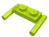 Plate Special 1 x 2 with Handles [Flat Ends / Low Attachment] / Lime