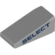 Brick Sloped 18° 2 x 1 x 2/3 with Dark Blue 'SELECT' Print / Light Bluish Gray