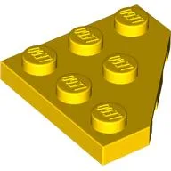 Wedge Plate 3 x 3 Cut Corner / Yellow