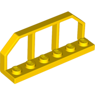 Lego Plate Special 1 x 6 with Train Wagon End Fence / Yellow
