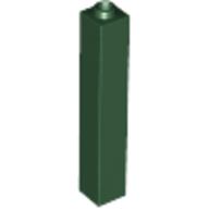 Lego Brick 1 x 1 x 5 with Blocked Open or Hollow Stud / Dark Green