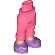 Lego Minidoll Hips and Folded Trousers with Warm Tan Legs, Medium Lavender Shoes, White Laces print / Coral