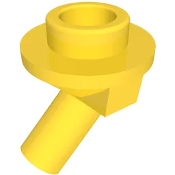 Bar, Angled with 1 x 1 Round Plate / Stud on End / Yellow