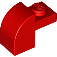Brick Curved 1 x 2 x 1 1/3 with Curved Top / Red
