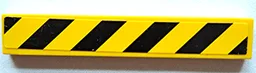 Tile 1 x 6 with Black and Yellow Danger Stripes Pattern (Sticker) - Set 8424