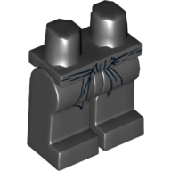 Lego Hips and Black Legs with Gray Belt and Black Markings Print / Black