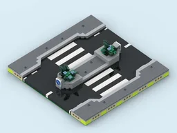MILS Road Straight Road Variant with Zebra Crossing (Variant 1) 20 Studs Wide