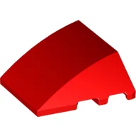 Brick Wedged, Curved 4 x 3 No Studs [Plain] / Red