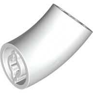 Lego Brick Round 2 x 2 D. Tube with 45° Elbow and Axle Holes (Crossholes) at Each End [LONG] / White