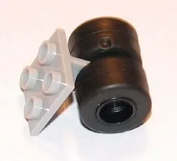 Plate, Modified 2 x 2 Thin with Dual Wheels Holder - Split Pins with Black Wheels and Black Tires (4870 / 30027b / 30028)
