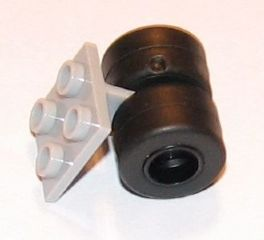 Lego Plate, Modified 2 x 2 Thin with Dual Wheels Holder - Split Pins with Black Wheels and Black Tires (4870 / 30027b / 30028)