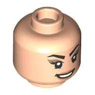 Minifig Head Agatha Harkness, Black Eyebrows, Dark Tan Eyeshadow, Mean Ginn / Wink Print / Light Nougat