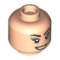 Lego Minifig Head Agatha Harkness, Black Eyebrows, Dark Tan Eyeshadow, Mean Ginn / Wink print / Light Nougat