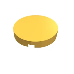 Tile Round 2 x 2 with Bottom Stud Holder / Bright Light Orange