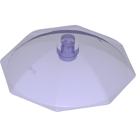 Lego Equipment Umbrella Top with No Bottom Flaps, 6 x 6 with Top Stud / Trans-Purple