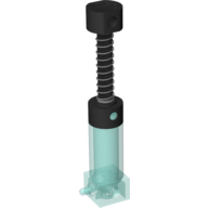 Lego Pneumatic Pump New Style with Black Top / Trans-Light Blue