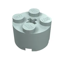 Brick Round 2 x 2 with Axle Hole / Light Aqua