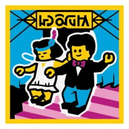 Tile 2 x 2 with Charleston Dance Print / Yellow