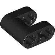 Technic Connector 2 x 2 with 1 x 1 Cut-Out with Axle Holes / Black