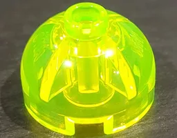 Brick, Round 2 x 2 Dome Top / Trans-Neon Green