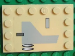 Tile, Modified 4 x 6 with Studs on Edges with X-wing Pattern B (Sticker) - Set 7191