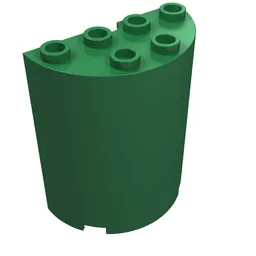 Cylinder Half 2 x 4 x 4 / Green
