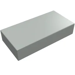 Tile 1 x 2 without Groove / Light Gray
