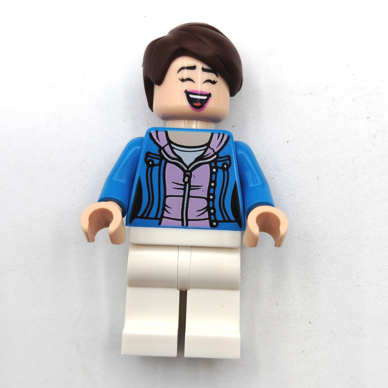 Lego Soccer Fan, Dark Azure Jacket, Reddish Brown Hair