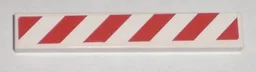 Tile 1 x 6 with Red and White Danger Stripes Pattern Model Right Side (Sticker) - Set 7592