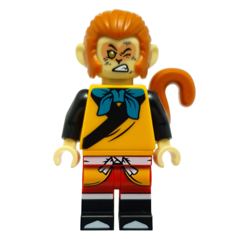 Lego Monkey King, Dark Turquoise Bow, Winking