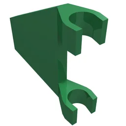 Flag 2 x 2 Trapezoid with Flat Area between Clips / Green