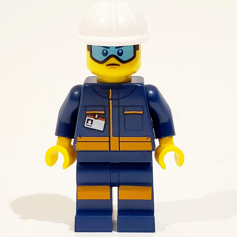 Lego Technician - Dark Blue Torso, Dark Blue Legs, White Helmet