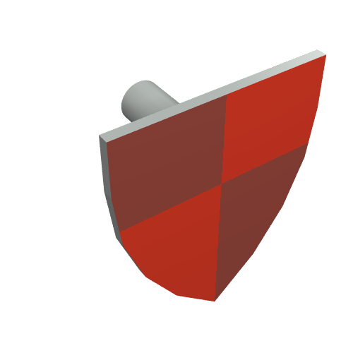 Lego Shield Triangular with Maroon/Red Quarters Print Castle, LEGOLAND Castle, Knight, Tournament / Light Gray