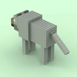 Computer Game Style Wolf
