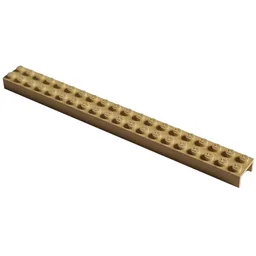 Modulex Brick 2 x 20 with M on Studs - No End Walls / Modulex Terracotta