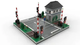 Motorized train level crossing