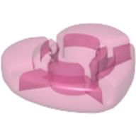 Lego Clikits Icon, Heart 2 x 2 Large with Hole / Trans-Dark Pink