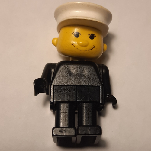 Lego Basic Figure Human, Black Legs, White Hat / [No Color/Any Color]