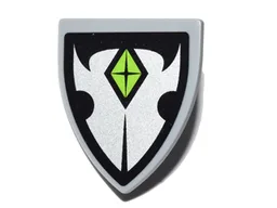 Minifigure, Shield Triangular Short with Silver Insignia and Lime Diamond Pattern (Sticker) - Set 41180
