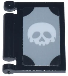 Minifigure, Utensil Book Cover with White Skull on Light Bluish Gray Background with Rounded Corners Pattern (Sticker) - Set 43224